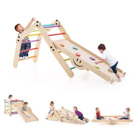 VIANDA Montessori Climbing Set for Toddlers Foldable with Fun Seesaw-Colourful