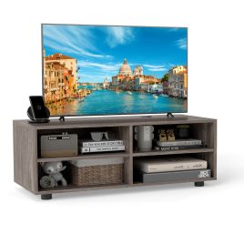 CINDRELL Home TV Stand with 5 Positions Adjustable Shelves for TV up to 4 Cubbies-Grey