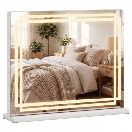 XLYN Vanity Mirror Lighted Makeup Mirror with 3 Color Dimmable Lighting Modes-S