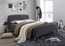 Kingsize Bed - GENARA 5ft Fabric Bed Dark Grey