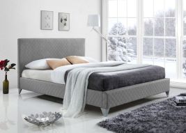 Kingsize Bed - BROXLEY 5ft Fabric Bed Light Grey