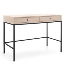 California Computer Desk with 2 Drawers - Beige