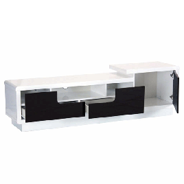 Bremerton Modern Elegance High Gloss TV Cabinet with Push Open Door and Drawers - White