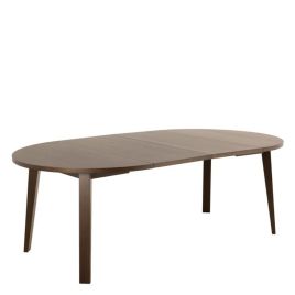 RAVELLY Oval-Shape Extendable Dining Table - Smoked Oak