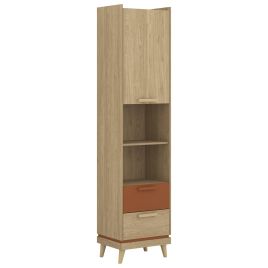 NORA Tall Display and Storage Cabinet - Oak
