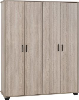 OLDBURY 4 Door Wardrobe Light Oak - 153cm