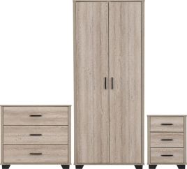OLDBURY 2 Door Wardrobe Set 3 Piece - Light Oak