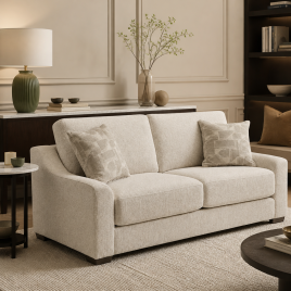 BRAMFORD Fabric 2 Seater Fullback Sofa - Beige
