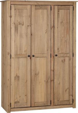 PRESTON 3 Door Wardrobe Light Oak - 118cm