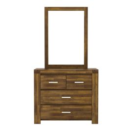 Dressing Table - LUXURIOUS 4 Drawer Dresser Concrete Grey 96cm