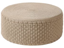 Outdoor Woven Pouffe Beige MITHI