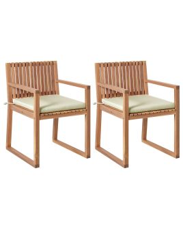 ARBOR Set of 2 Garden Chairs with Cushions - Light Green