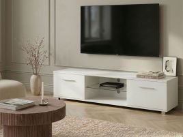 VELMORA TV Stand with LED - White, 160cm