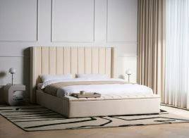 NOVA Super Kingsize Ottoman Velvet Bedframe with Storage Bench - White