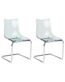 Set of 2 Dining Chairs MARSHALL Transparent
