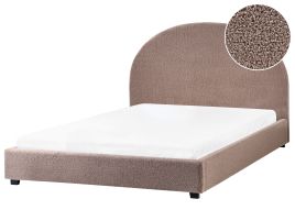EAUCLUSV Bed Boucle 140 x 200 cm (EU Double) Taupe