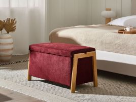 BOJAXO Ottoman Storage Bench - Burgundy
