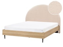 SLAGELSE Bed Boucle 140 x 200 cm (EU Double) Beige
