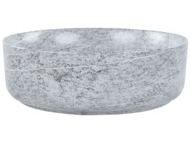 Ceramic Countertop Basin Granite Effect Diameter 370 mm Grey GUDAR