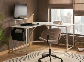 GARUXO Corner Office Desk - White