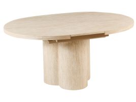 NEWMERE Extending Round Dining Table - Brown