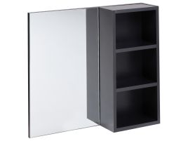 JOIIVNLLE Bathroom Wall Mounted Mirror Cabinet 60 cm Black
