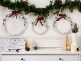 KEITELLA Set of 3 LED Christmas Wreath Decoration - White