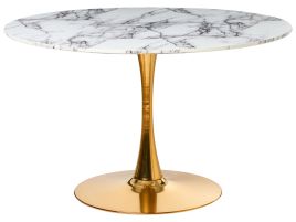 GRAVENHURST Round Dining Table Marble - White
