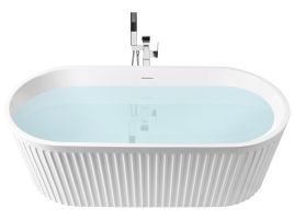 MORNWELL Freestanding Round Bathtub - White