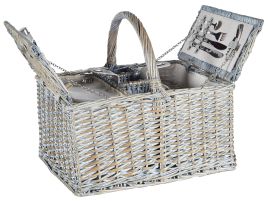 Picnic Basket GROSEILLE Wicker Grey