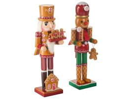 GRANSJORA Set of 2 Nutcracker Christmas Decorations Figurines - Orange