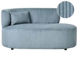 STONEDEN Corduroy Fabric Left-Hand Chaise Lounge - Blue