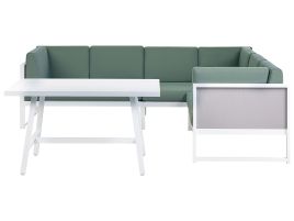 Garden Corner Sofa with Table 6 Seater CASTELLA/FRATTE Left Hand Metal Green