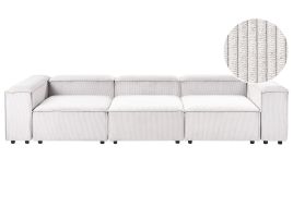 TROMSO Corduroy Fabric 3 Seater Sofa - Off White