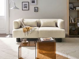 BAMETI Fabric 2 Seater Sofa - Off White