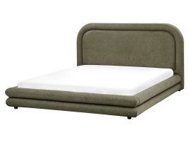 LAVAEDRNS Bed Faux Linen 160 x 200 cm (EU King Size) Dark Green