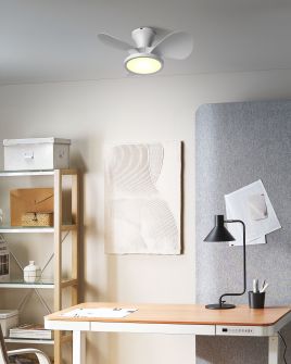 BUVAXI Ceiling Fan with LED Light and Remote - White