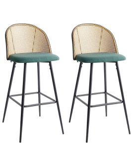 NORCELL Set of 2 Bar Chairs Metal Green