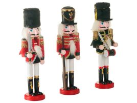 LAGANEL Set of 3 Nutcracker Christmas Decorations Figurines - Red