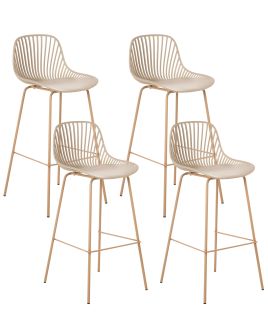 DINMERE Set of 4 Bar Chairs - Beige