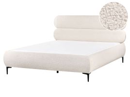 LESASY Bed Boucle 160 x 200 cm (EU King Size) Off-White