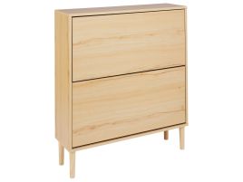 WARRIS 2 Compartment Shoe Storage Cabinet Oak Finish