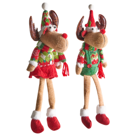 JORVAYNE Reindeer Christmas Decor Set of 2 - Multi Colour