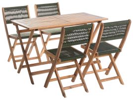 Garden Dining Set 4 Seater PROSSEDI Acacia Wood Green
