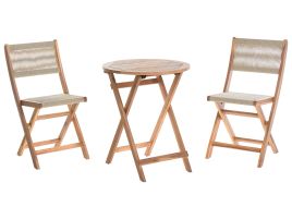 Bistro Set PROSSEDI Acacia Wood Beige