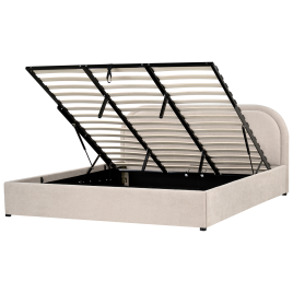 DUILLEN Super Kingsize Fabric Ottoman Storage Bedframe - Light Beige