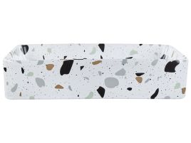 Ceramic Countertop Basin 510 x 340 mm White Terrazzo Effect NULES