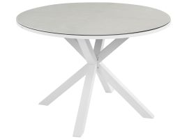 Round Garden Dining Table Diameter 120 cm White MALETTO