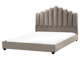 CINVENNES Waterbed Velvet 160 x 200 cm (EU King Size) Taupe