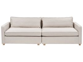 3 Seater Fabric Sofa Beige VINSTRA